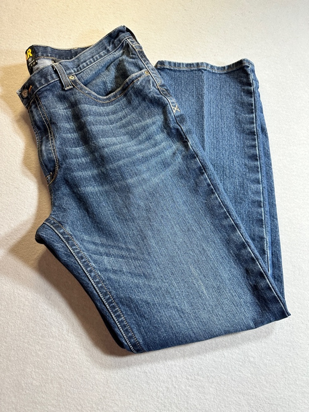 Ariat Rebar M4 Jeans Mens 42x36 Blue Boot Cut Low Rise Work Denim
